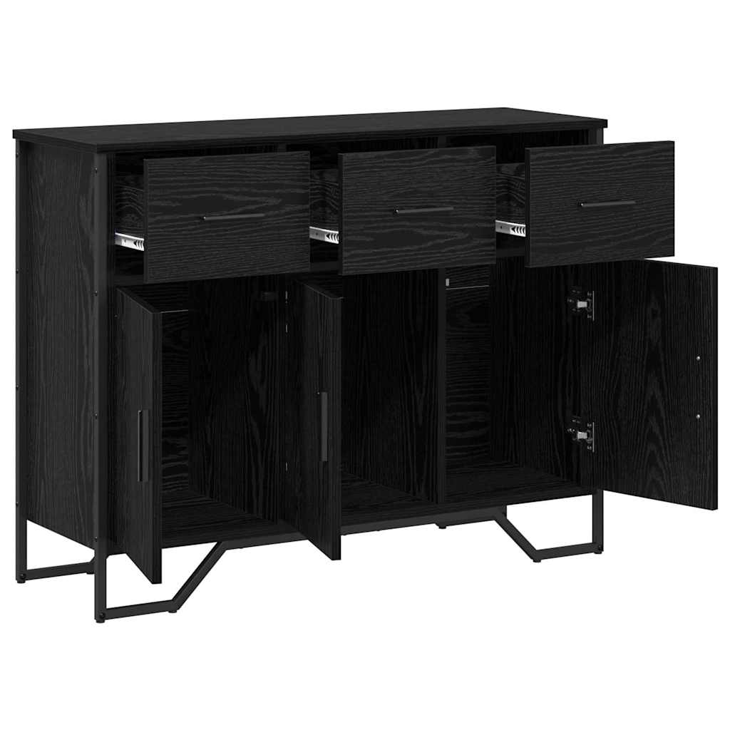 vidaXL Bufet z szufladą Czarny Dąb 97 x 32,5 x 74,5 cm