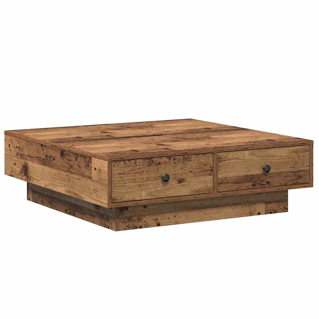 vidaXL Stolik kawowy Stare drewno 90 x 90 x 28 cm