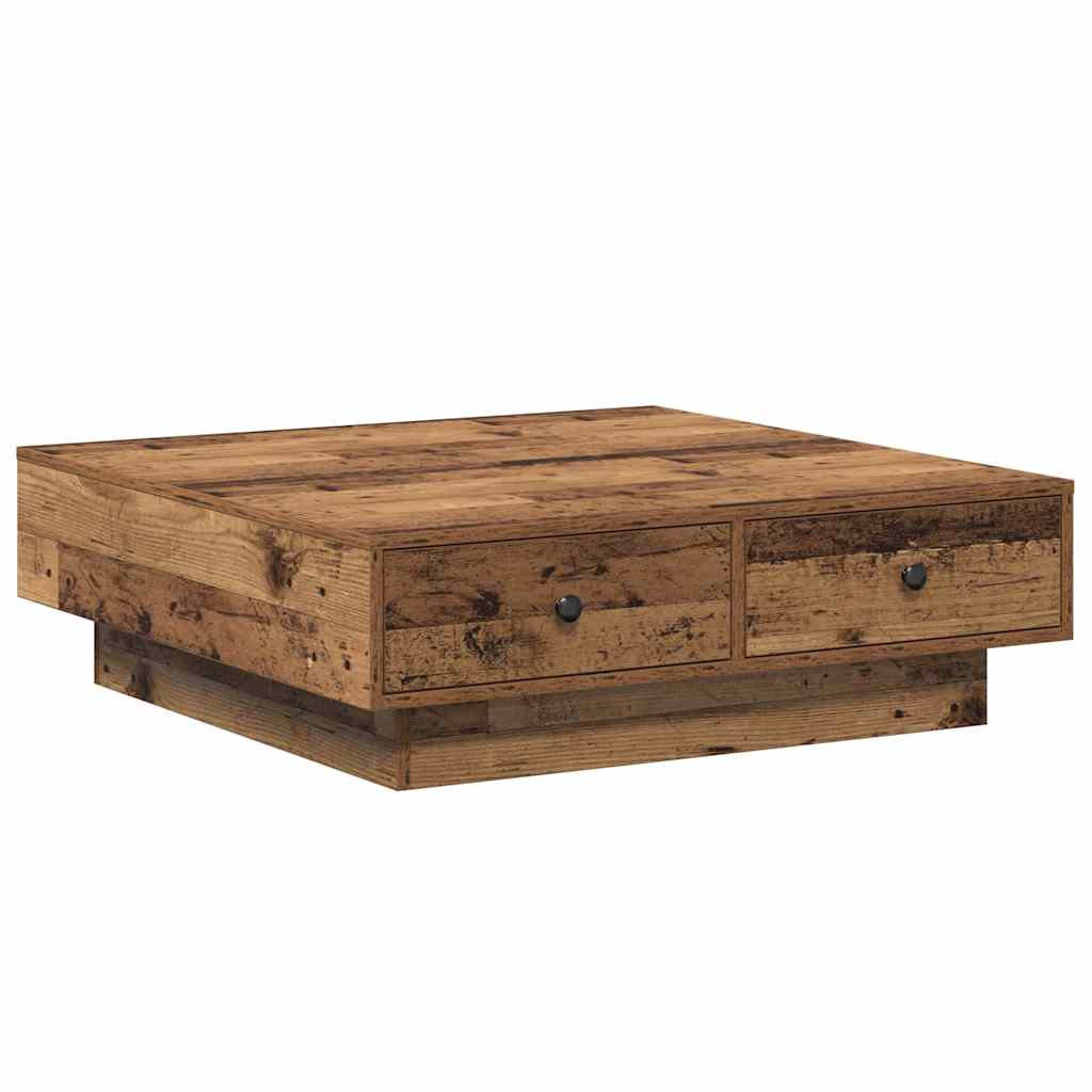 vidaXL Stolik kawowy Stare drewno 90 x 90 x 28 cm