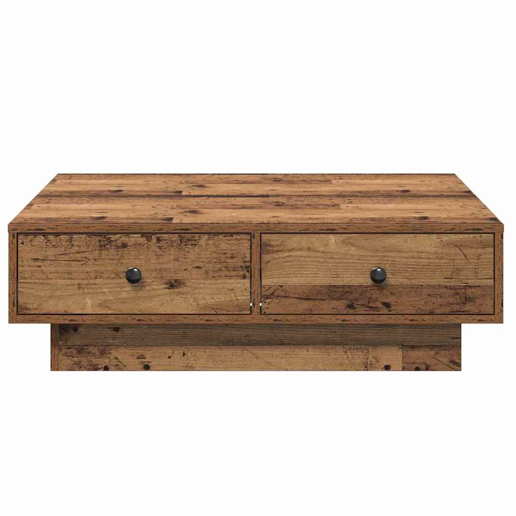 vidaXL Stolik kawowy Stare drewno 90 x 90 x 28 cm