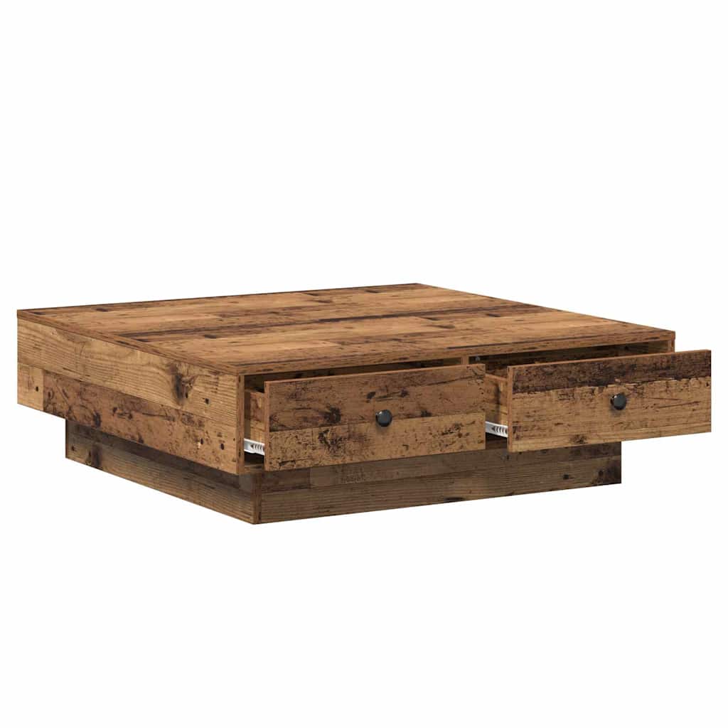 vidaXL Stolik kawowy Stare drewno 90 x 90 x 28 cm