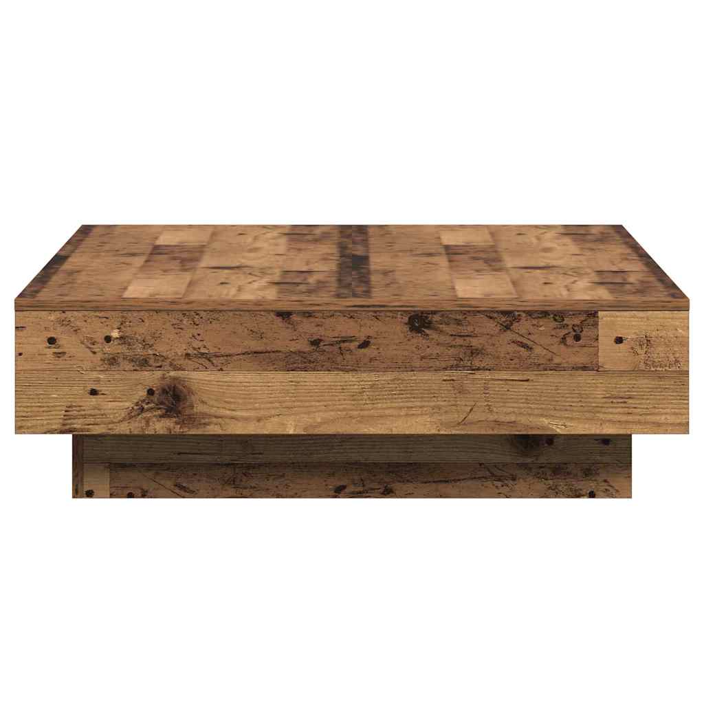 vidaXL Stolik kawowy Stare drewno 90 x 90 x 28 cm