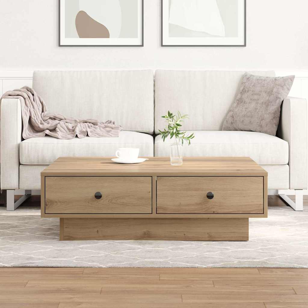 vidaXL Stolik kawowy Dąb rzemieślniczy 90 x 90 x 28 cm