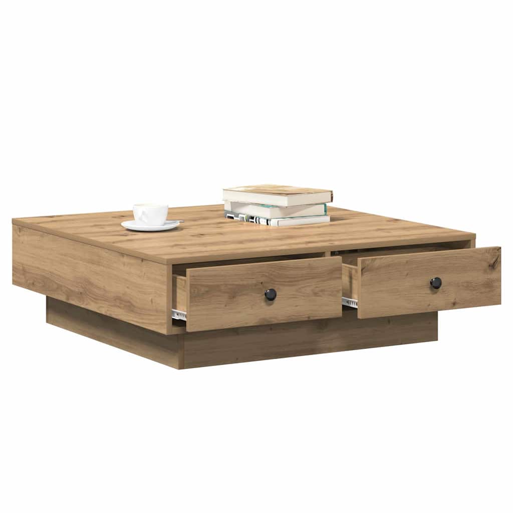 vidaXL Stolik kawowy Dąb rzemieślniczy 90 x 90 x 28 cm
