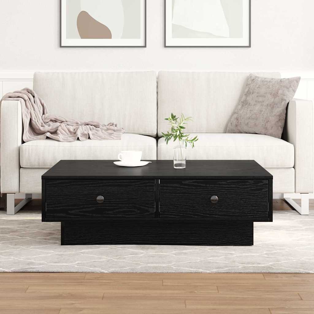 vidaXL Stolik kawowy Czarny Dąb 90 x 90 x 28 cm