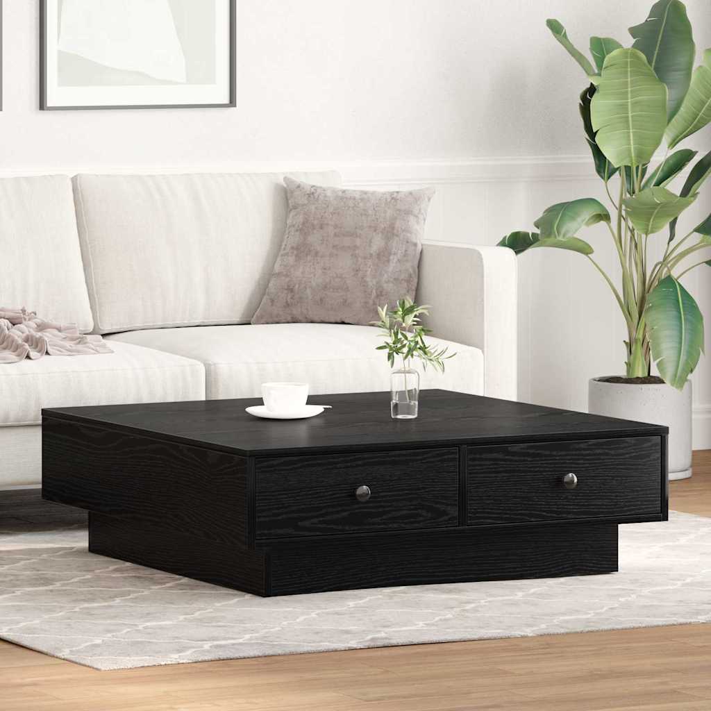 vidaXL Stolik kawowy Czarny Dąb 90 x 90 x 28 cm