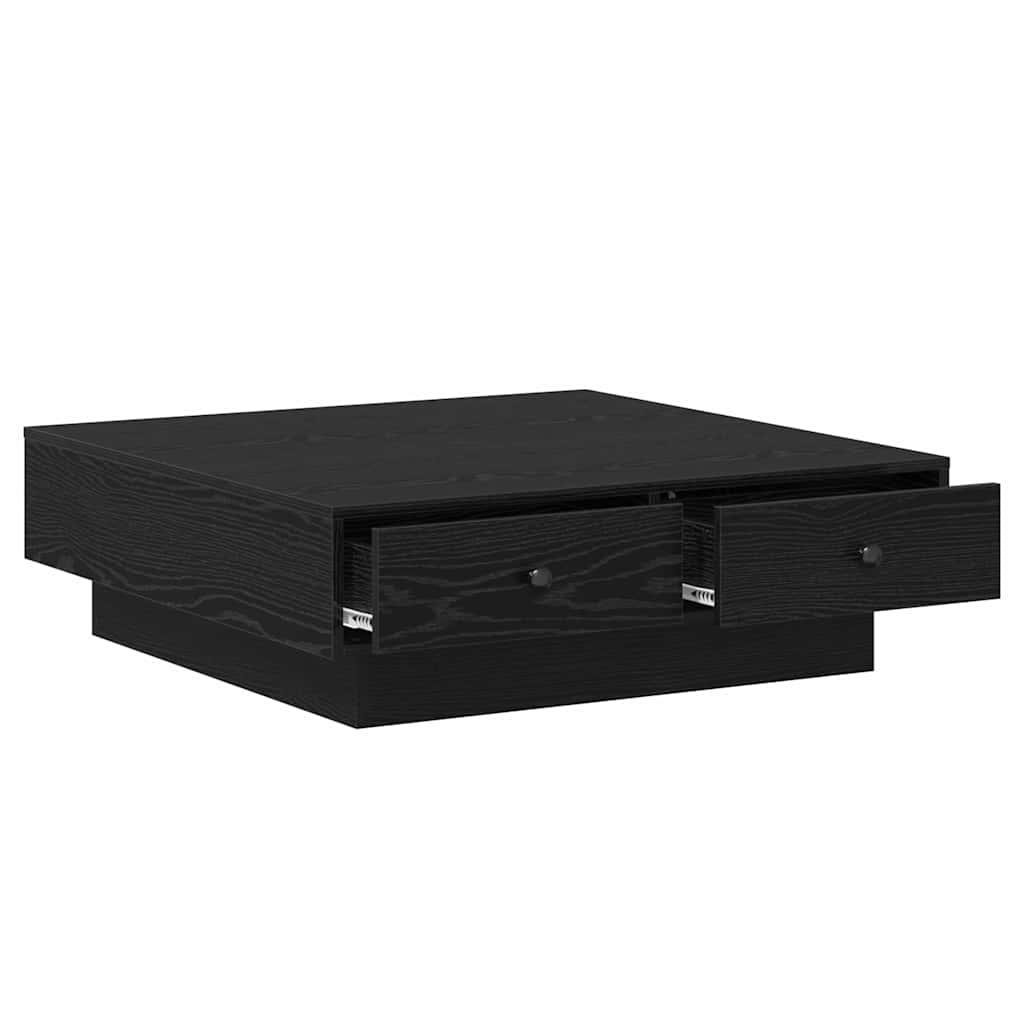 vidaXL Stolik kawowy Czarny Dąb 90 x 90 x 28 cm