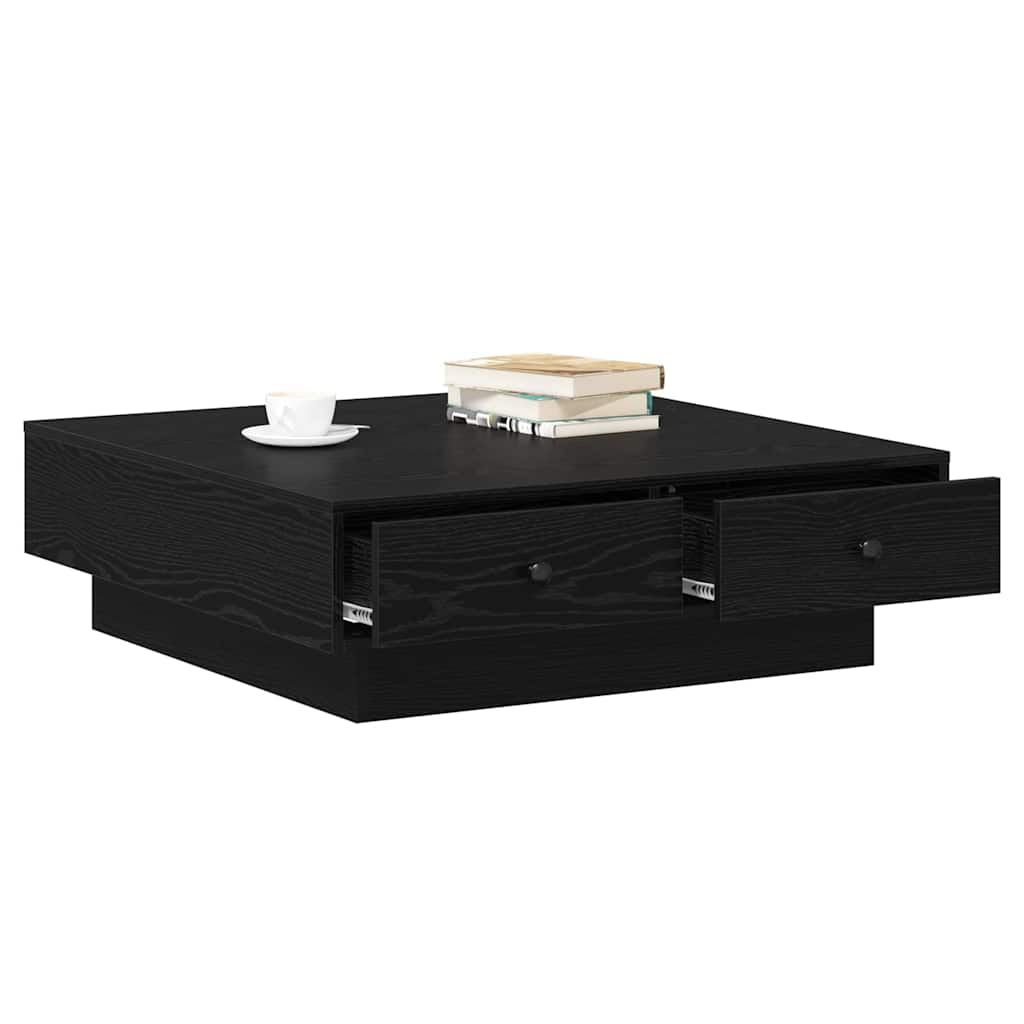 vidaXL Stolik kawowy Czarny Dąb 90 x 90 x 28 cm