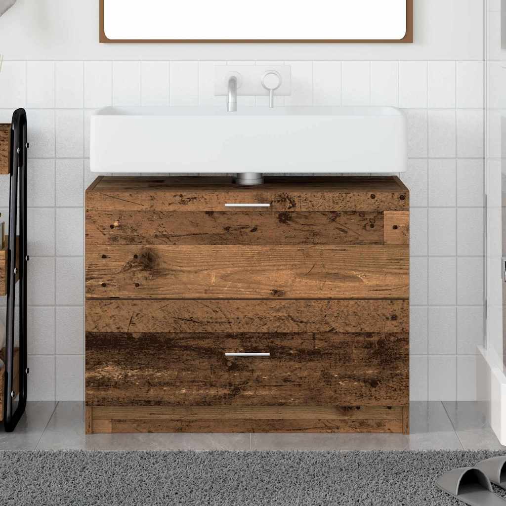 vidaXL Szafka Łazienkowa z szufladą Stare drewno 78 x 37 x 59 cm