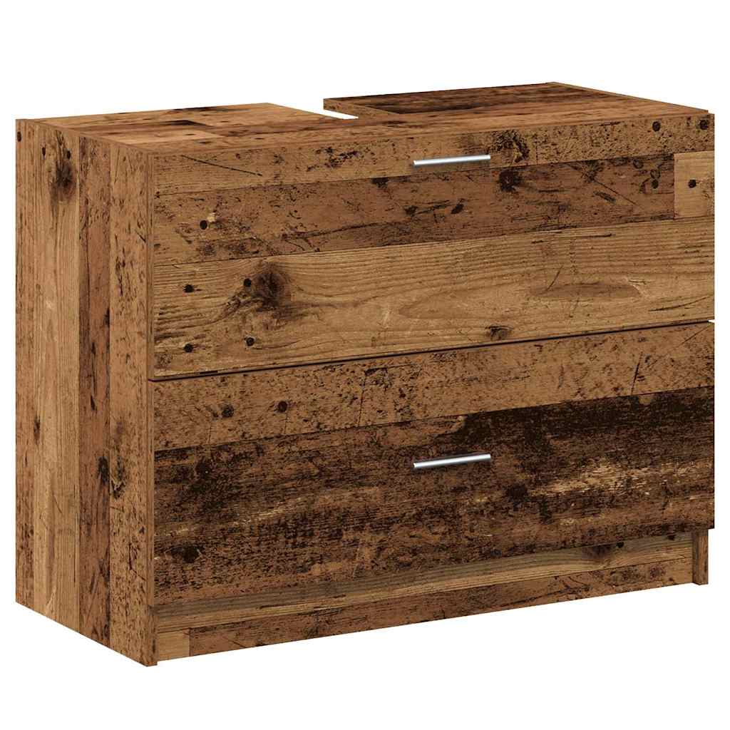 vidaXL Szafka Łazienkowa z szufladą Stare drewno 78 x 37 x 59 cm