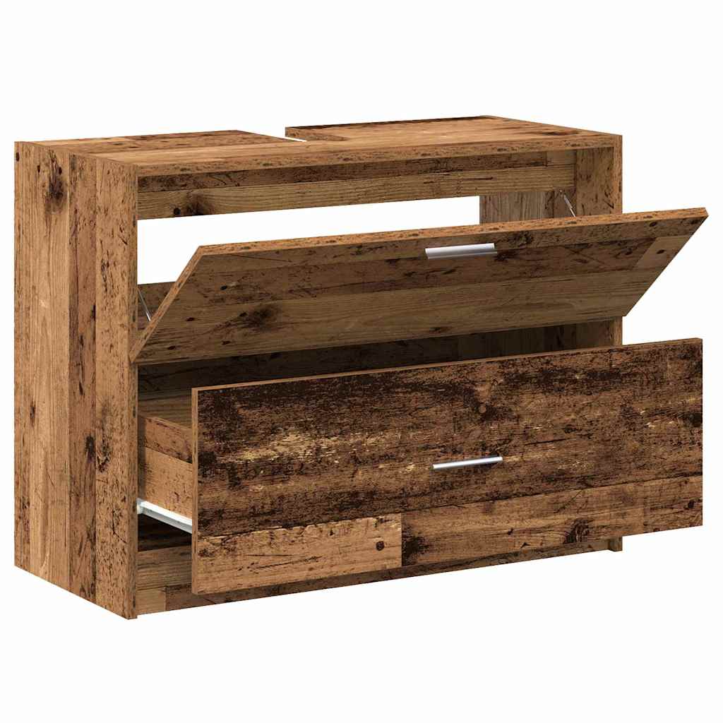 vidaXL Szafka Łazienkowa z szufladą Stare drewno 78 x 37 x 59 cm