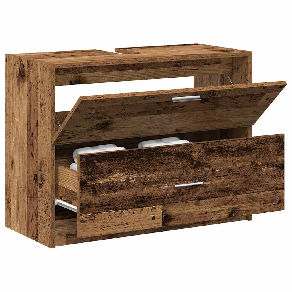 vidaXL Szafka Łazienkowa z szufladą Stare drewno 78 x 37 x 59 cm