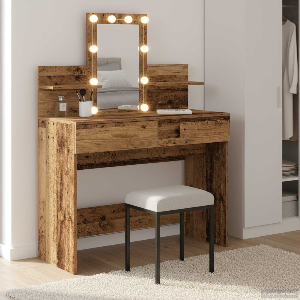 vidaXL Toaletka Stare drewno 100 x 40 x 130 cm Materiał drewnopochodny