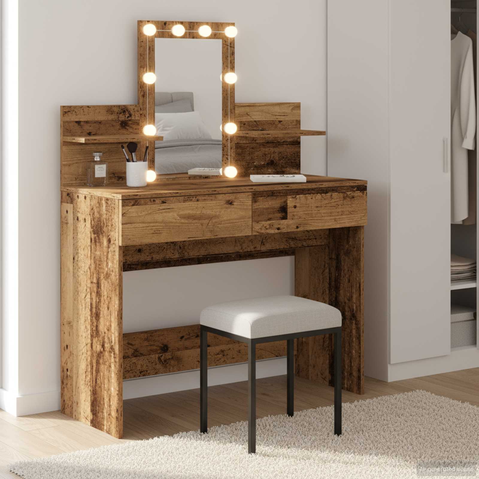 vidaXL Toaletka Stare drewno 100 x 40 x 130 cm Materiał drewnopochodny