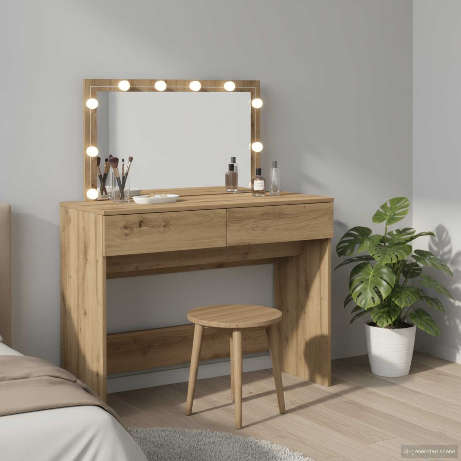 vidaXL Toaletka z szufladą Dąb rzemieślniczy 100 x 40 x 120 cm