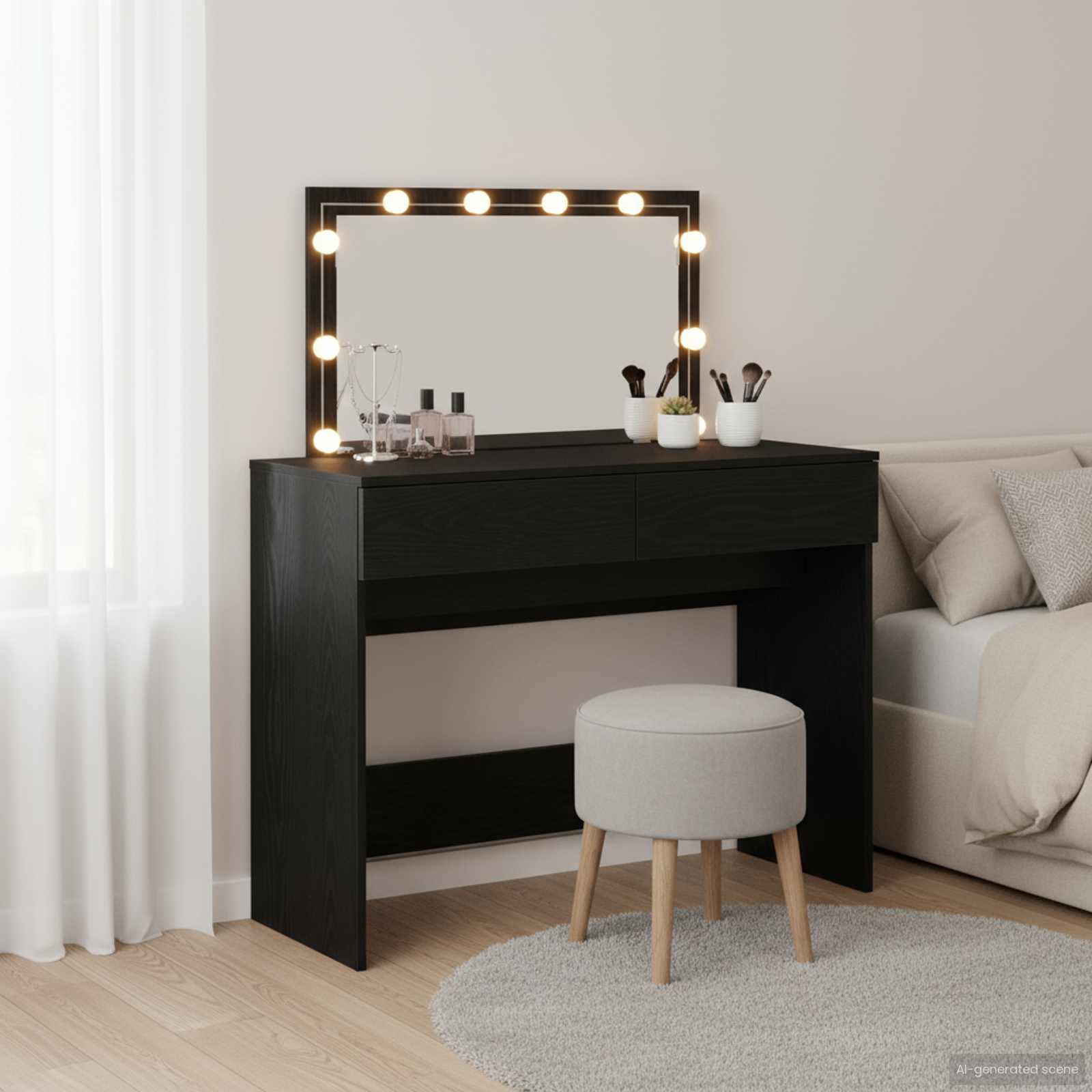 vidaXL Toaletka Czarny Dąb 100 x 40 x 120 cm Materiał drewnopochodny