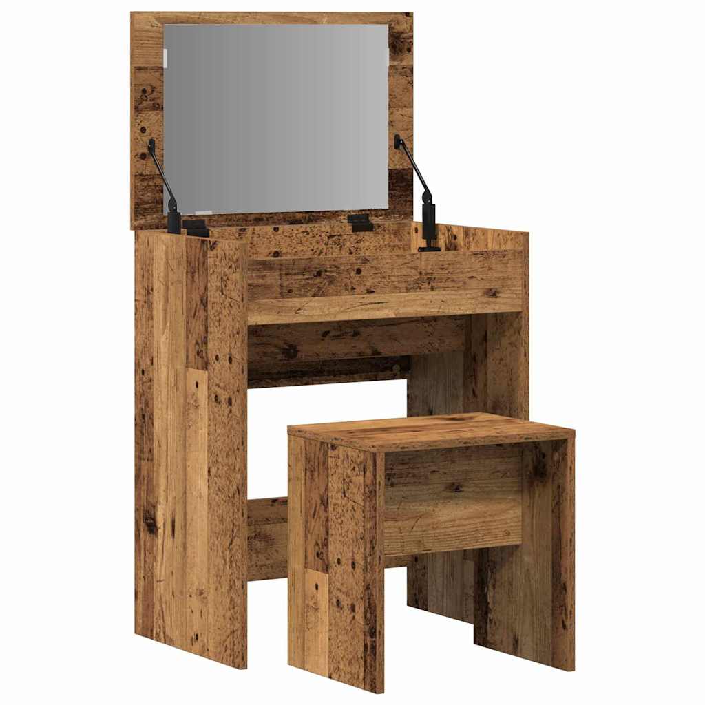 vidaXL Stolik Toaletowy z szufladą Stare drewno 60 x 40 x 75 cm