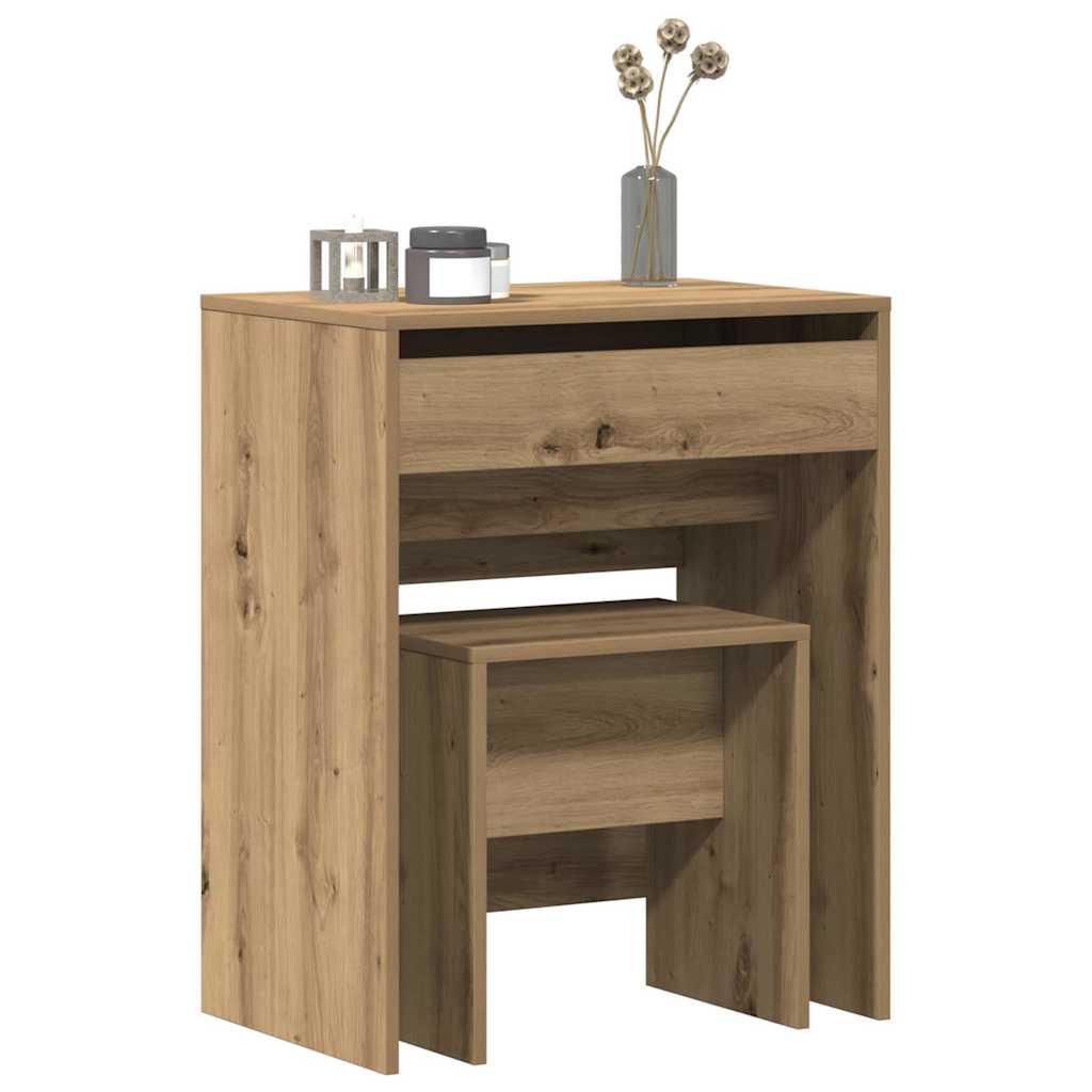vidaXL Stolik Toaletowy z szufladą dąb artisan 60 x 40 x 75 cm