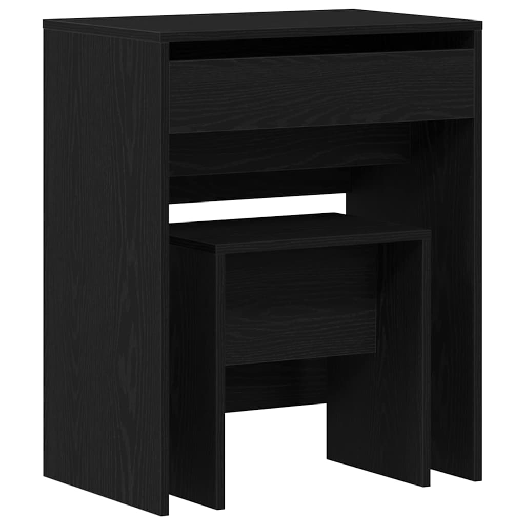 vidaXL Stolik Toaletowy z szufladą Czarny dąb 60 x 40 x 75 cm