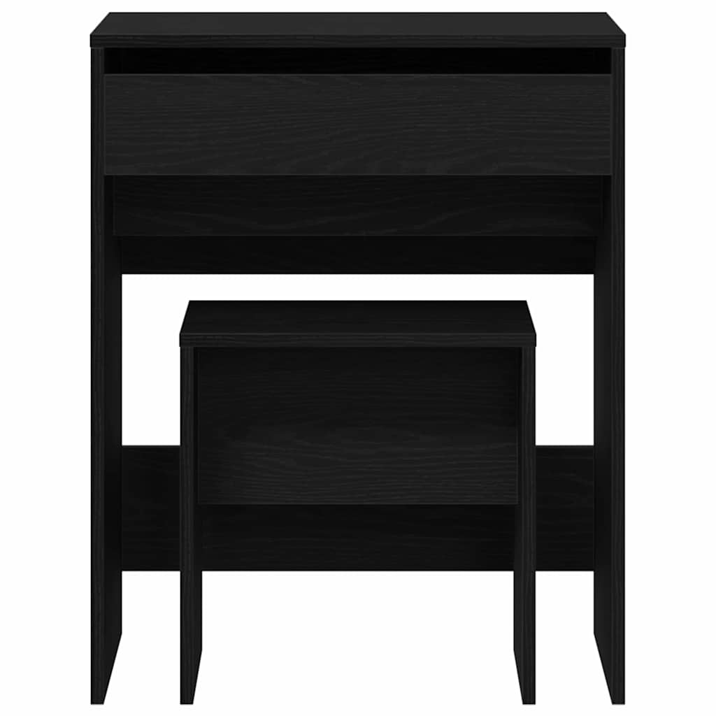 vidaXL Stolik Toaletowy z szufladą Czarny dąb 60 x 40 x 75 cm