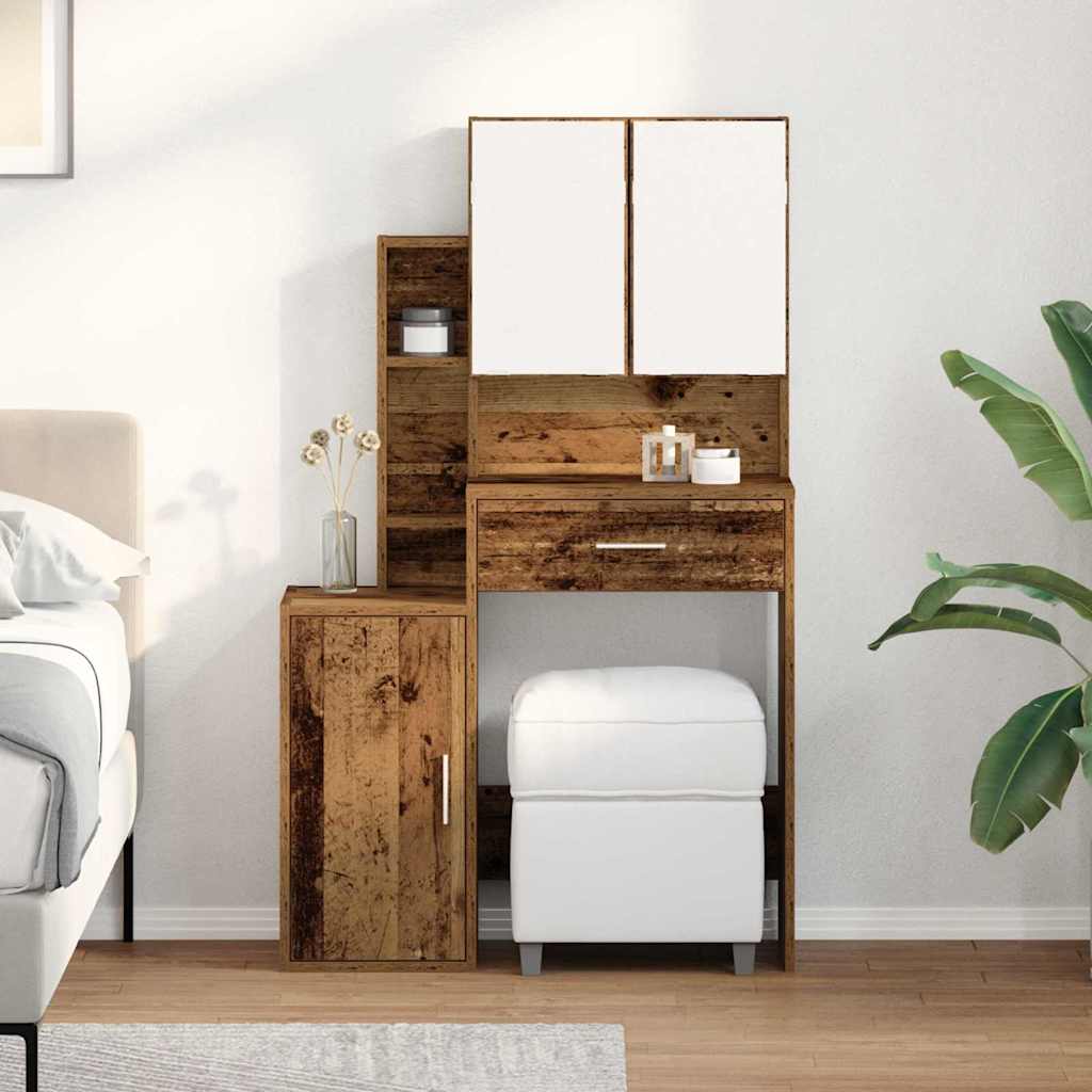 vidaXL Toaletka Stare drewno 80 x 35 x 132 cm Materiał drewnopochodny