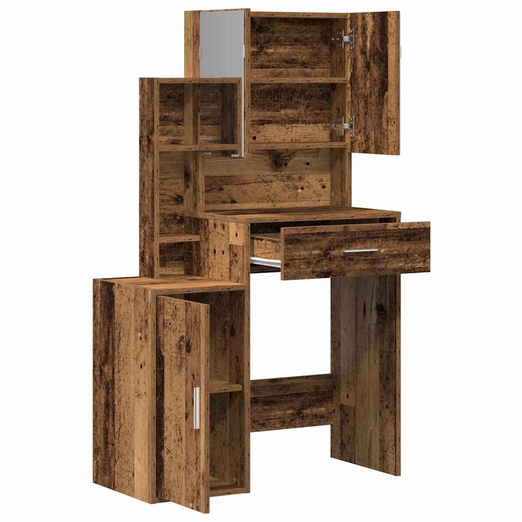 vidaXL Toaletka Stare drewno 80 x 35 x 132 cm Materiał drewnopochodny