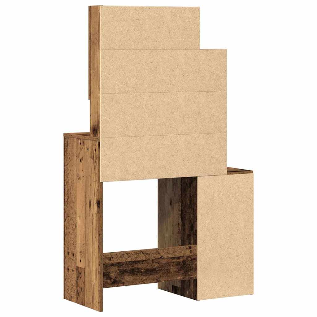 vidaXL Toaletka Stare drewno 80 x 35 x 132 cm Materiał drewnopochodny