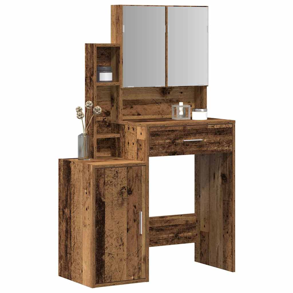 vidaXL Toaletka Stare drewno 80 x 35 x 132 cm Materiał drewnopochodny