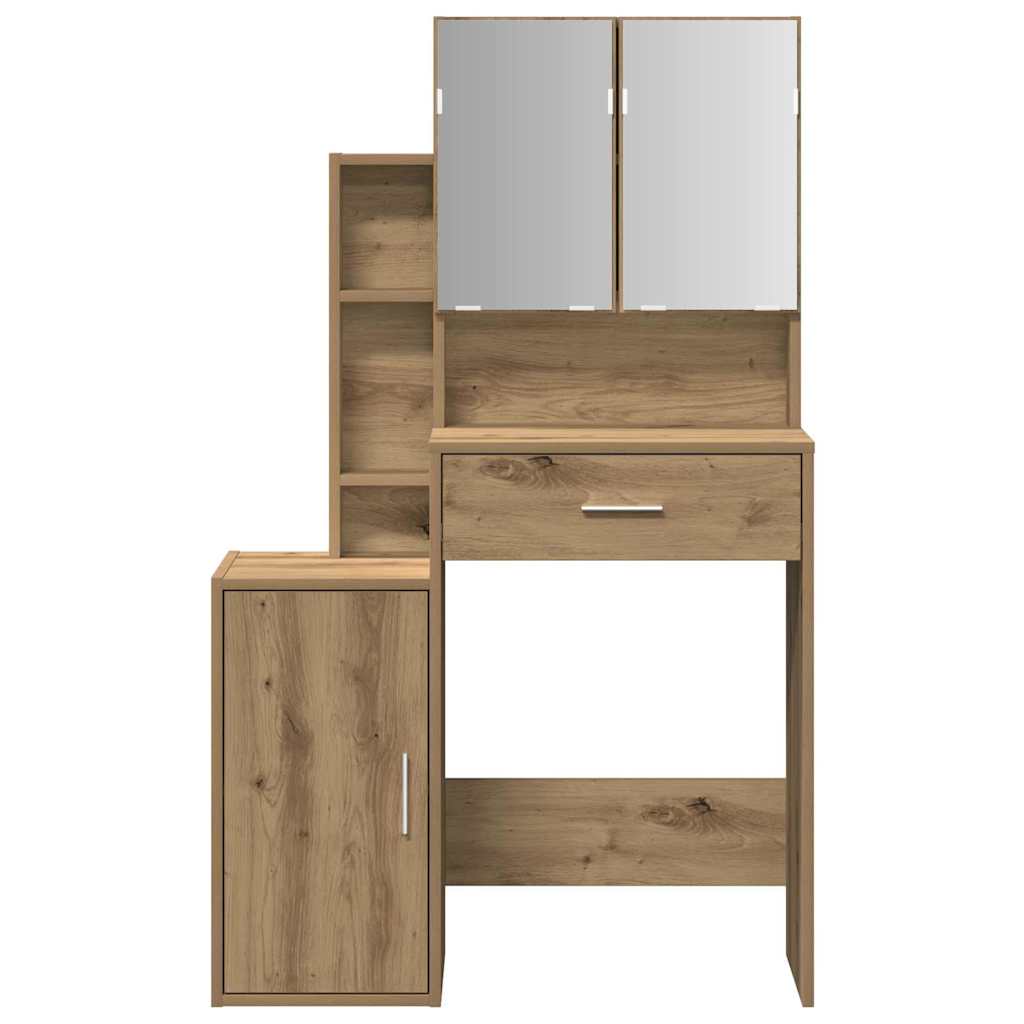 vidaXL Toaletka z szufladą z półką Dąb rzemieślniczy 80 x 35 x 132 cm
