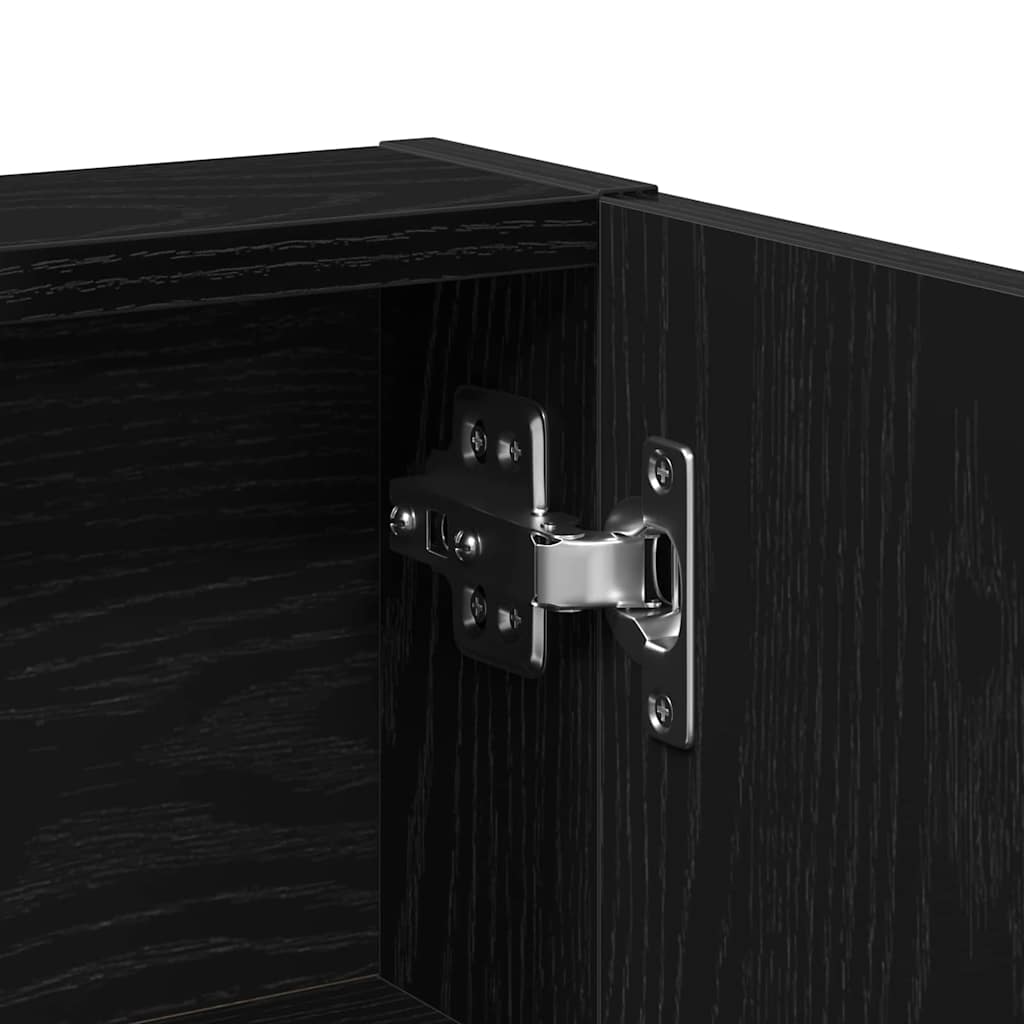 vidaXL Toaletka Czarny Dąb 80 x 35 x 132 cm Materiał drewnopochodny