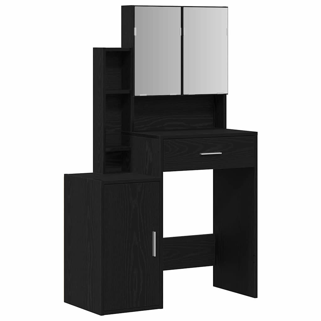 vidaXL Toaletka Czarny Dąb 80 x 35 x 132 cm Materiał drewnopochodny