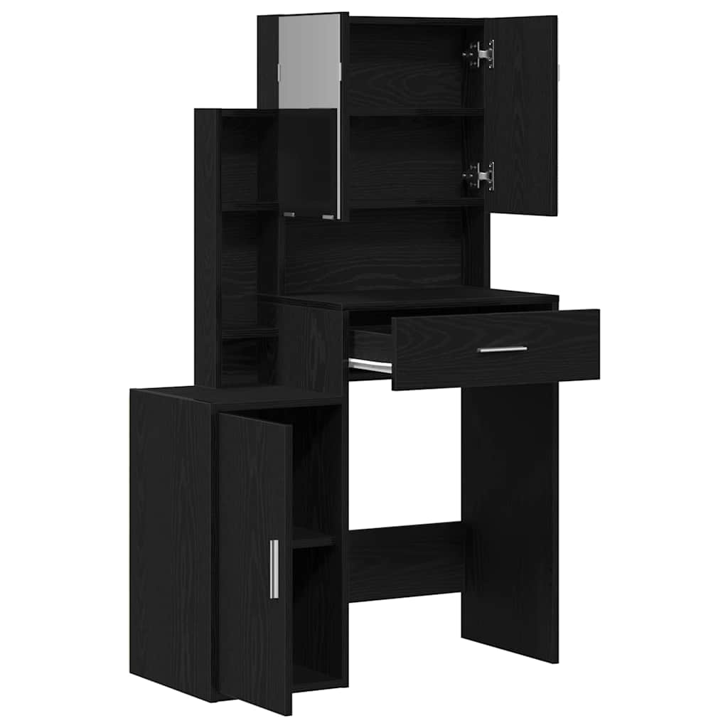 vidaXL Toaletka Czarny Dąb 80 x 35 x 132 cm Materiał drewnopochodny