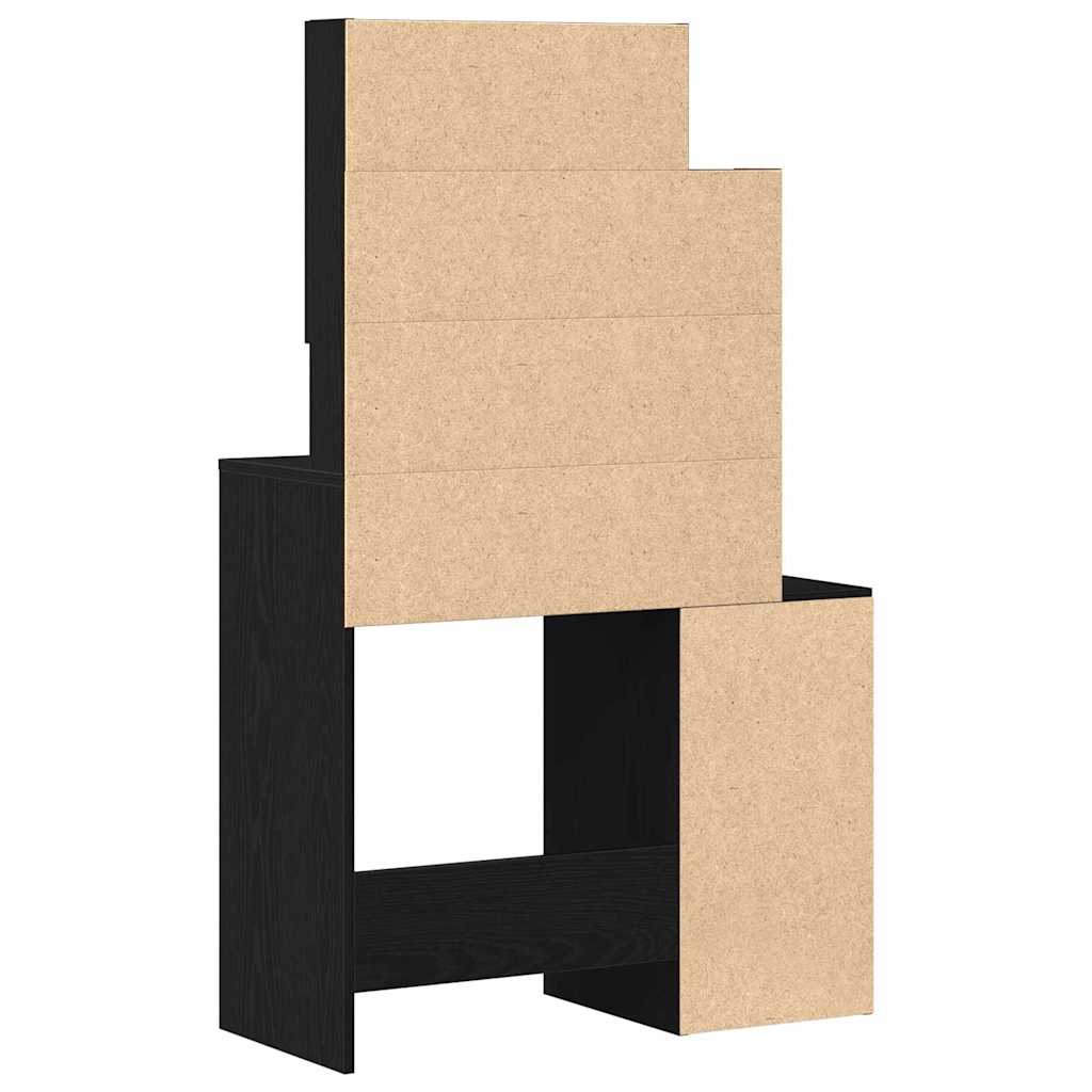 vidaXL Toaletka Czarny Dąb 80 x 35 x 132 cm Materiał drewnopochodny