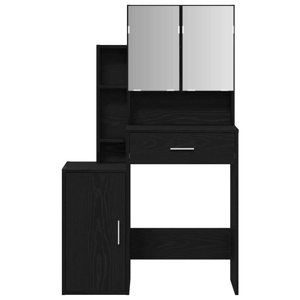 vidaXL Toaletka Czarny Dąb 80 x 35 x 132 cm Materiał drewnopochodny