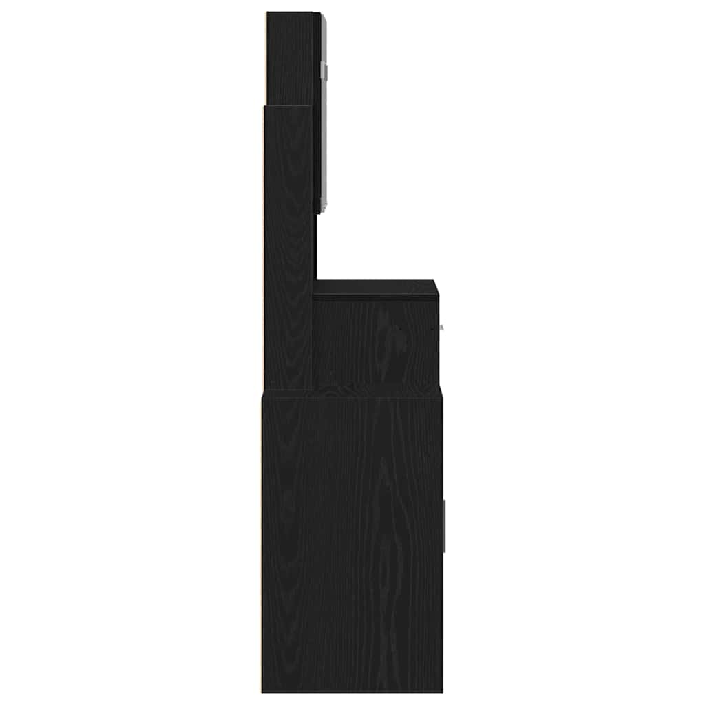 vidaXL Toaletka Czarny Dąb 80 x 35 x 132 cm Materiał drewnopochodny