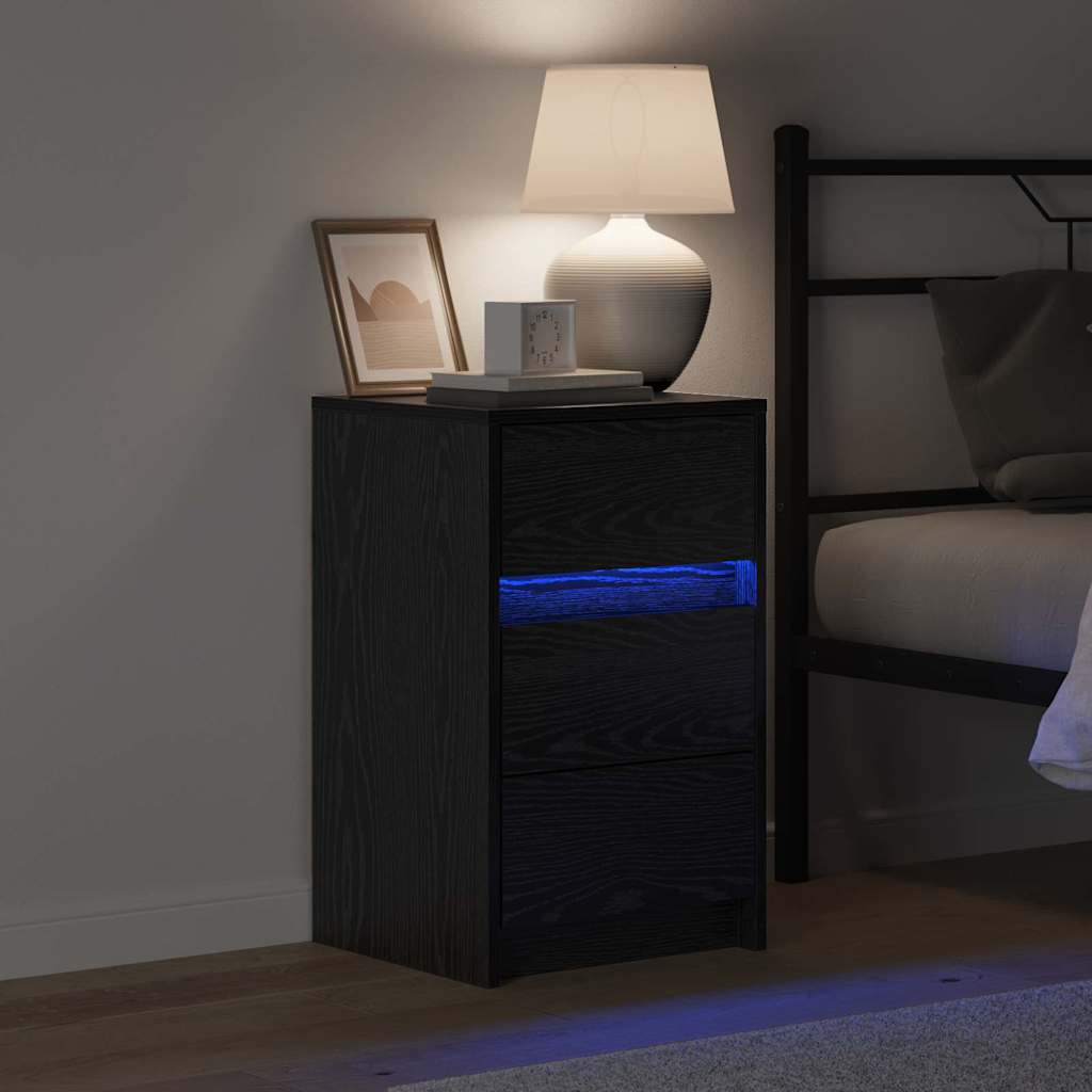 vidaXL Szafka Nocna Czarny Dąb 38 x 34 x 61 cm Materiał drewnopochodny