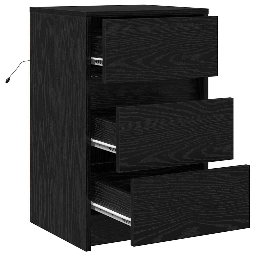 vidaXL Szafka Nocna Czarny Dąb 38 x 34 x 61 cm Materiał drewnopochodny