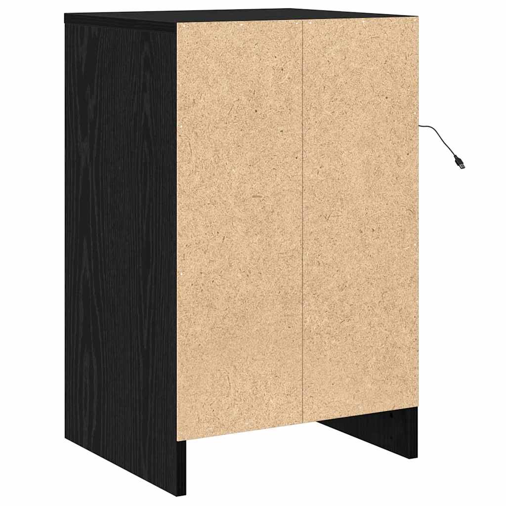 vidaXL Szafka Nocna Czarny Dąb 38 x 34 x 61 cm Materiał drewnopochodny