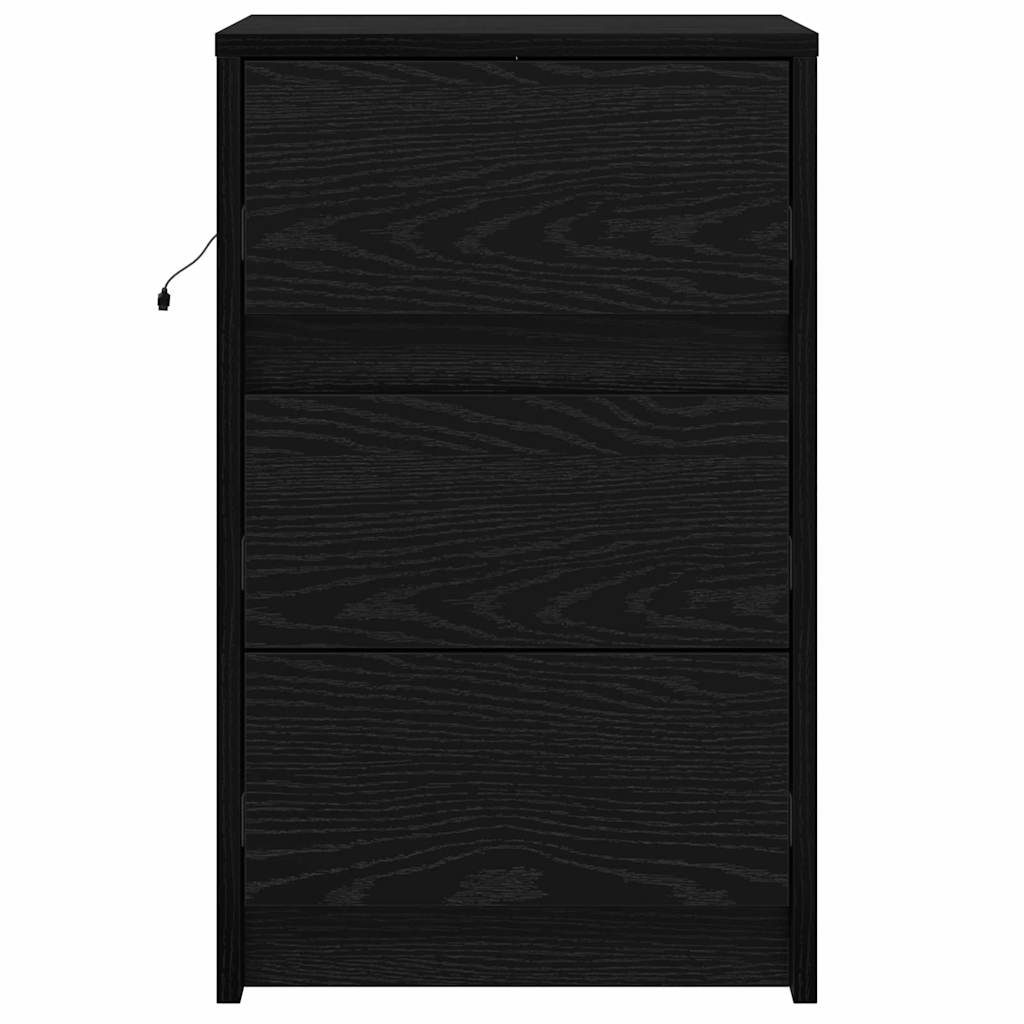 vidaXL Szafka Nocna Czarny Dąb 38 x 34 x 61 cm Materiał drewnopochodny
