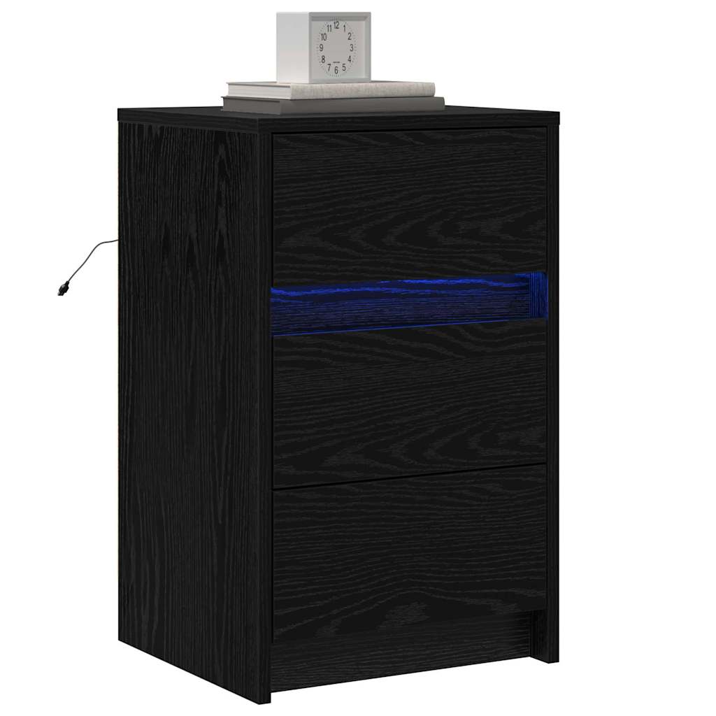 vidaXL Szafka Nocna Czarny Dąb 38 x 34 x 61 cm Materiał drewnopochodny