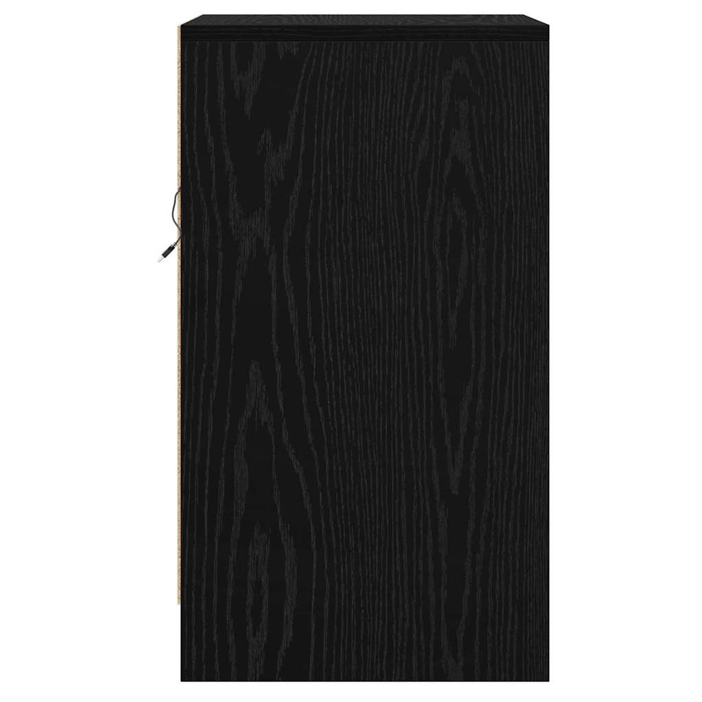 vidaXL Szafka Nocna Czarny Dąb 38 x 34 x 61 cm Materiał drewnopochodny
