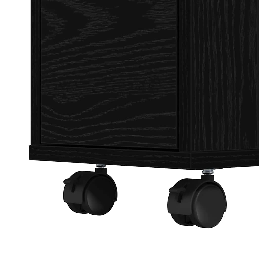 vidaXL Zestaw mebli łazienkowych z kołem Czarny Dąb 65 x 23 x 87 cm