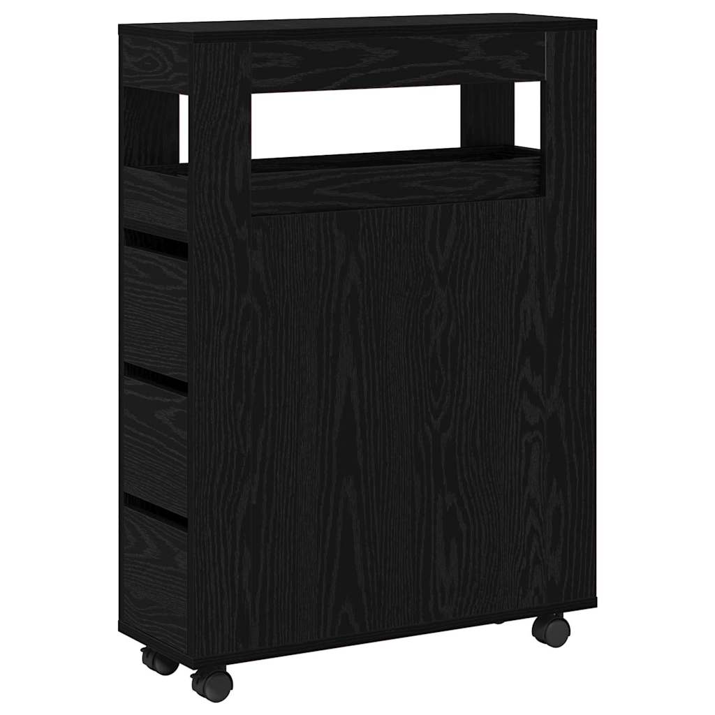 vidaXL Zestaw mebli łazienkowych z kołem Czarny Dąb 65 x 23 x 87 cm