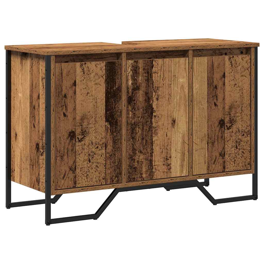vidaXL Szafka pod zlew Inny z drzwiami Stare drewno 91 x 35 x 60 cm