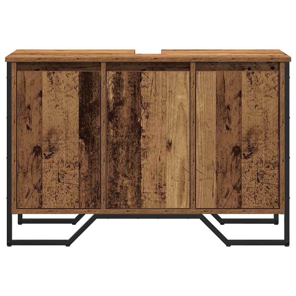 vidaXL Szafka pod zlew Inny z drzwiami Stare drewno 91 x 35 x 60 cm
