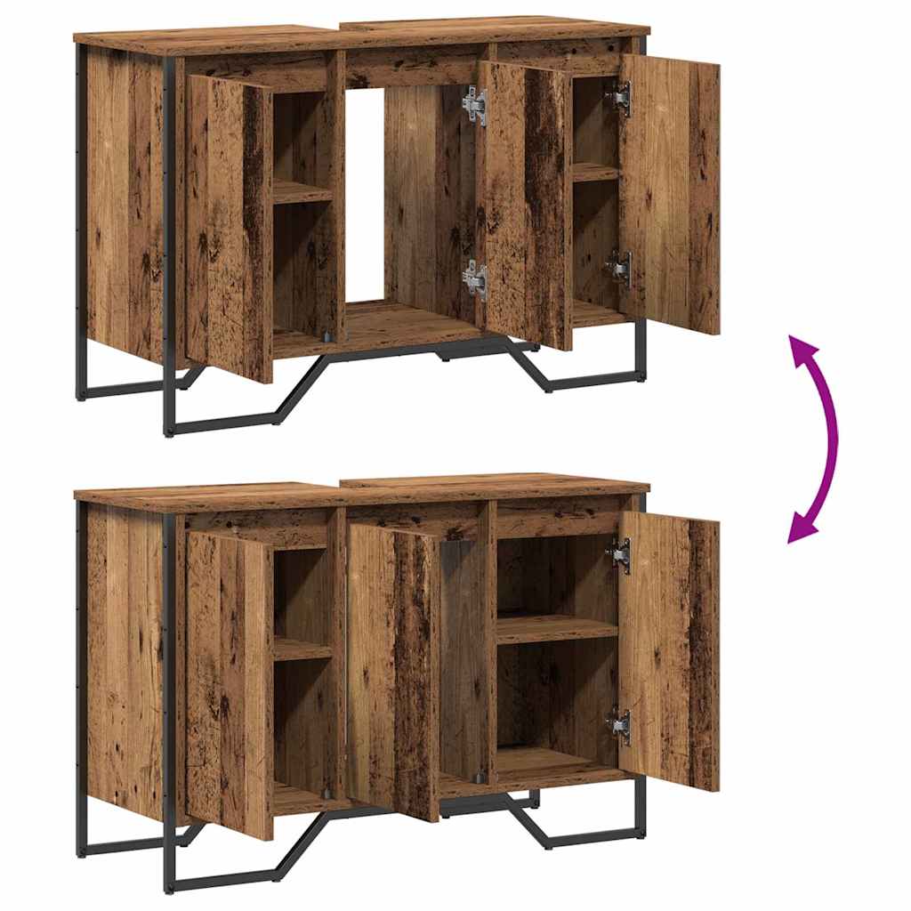 vidaXL Szafka pod zlew Inny z drzwiami Stare drewno 91 x 35 x 60 cm