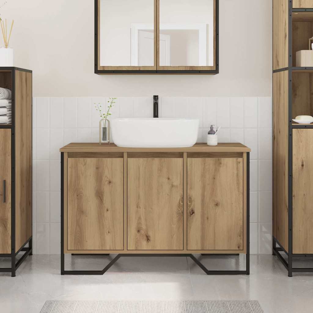 vidaXL Szafka pod umywalkę Dąb rzemieślniczy 91 x 35 x 60 cm