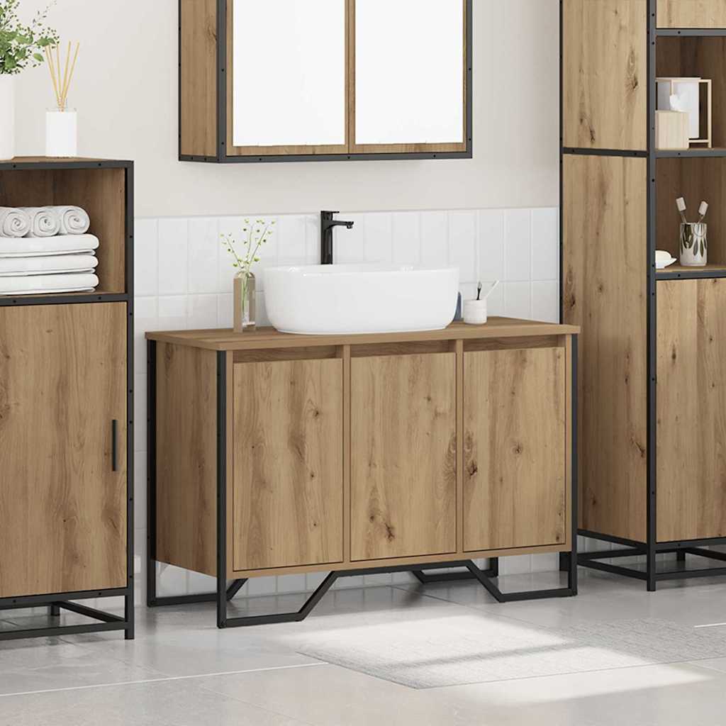 vidaXL Szafka pod umywalkę Dąb rzemieślniczy 91 x 35 x 60 cm