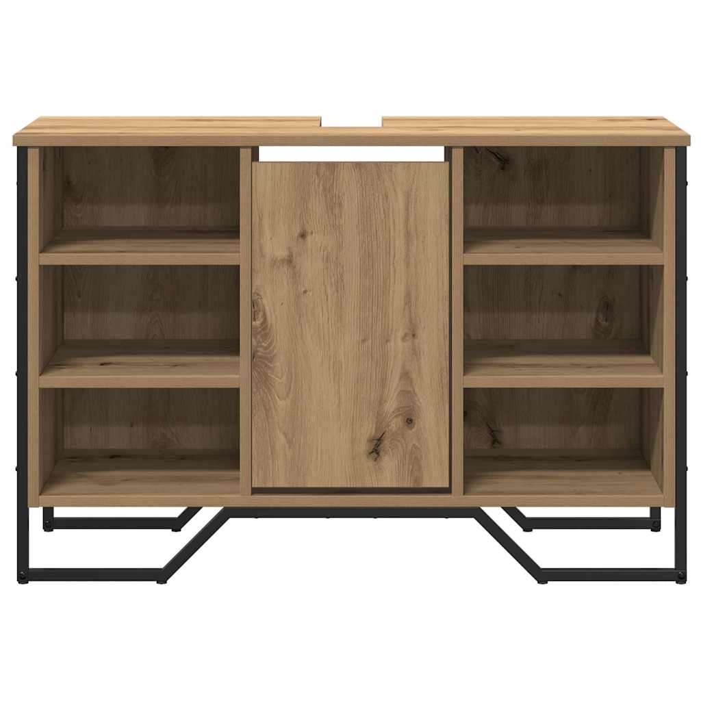 vidaXL Szafka pod umywalkę z półką Dąb rzemieślniczy 91 x 35 x 60 cm