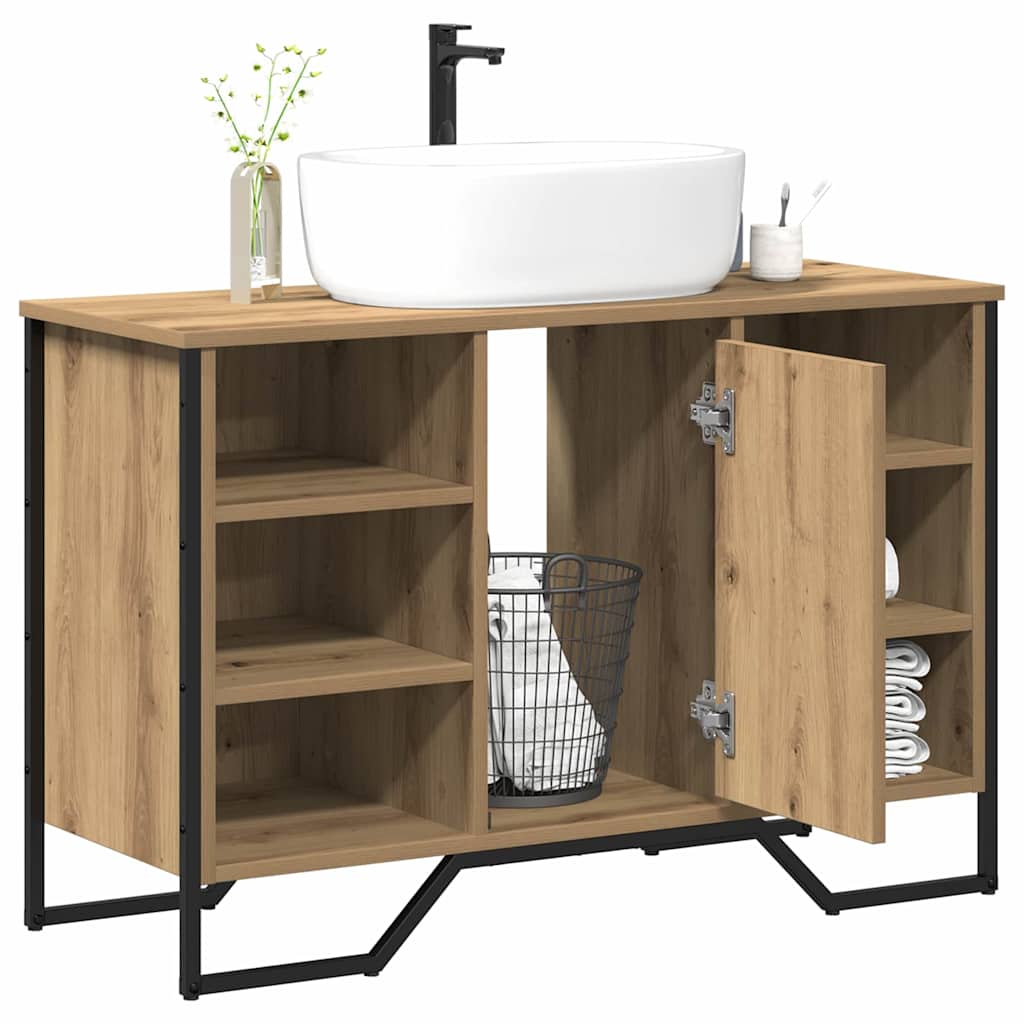 vidaXL Szafka pod umywalkę z półką Dąb rzemieślniczy 91 x 35 x 60 cm